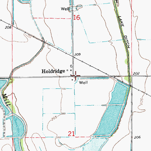 Topographic Map of Holdridge, AR