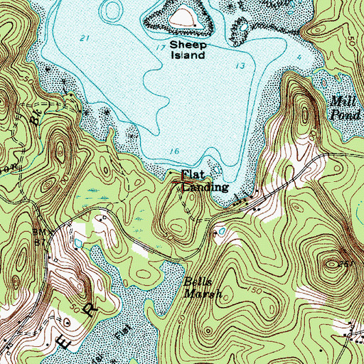 Topographic Map of Flat Landing, ME