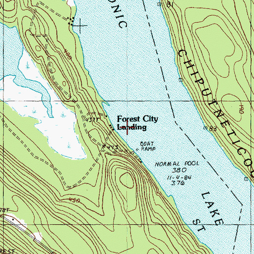 Topographic Map of Forest City Landing, ME