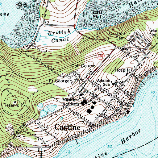 Topographic Map of Fort George, ME