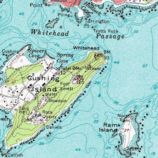 Topographic Map of Fort Levett, ME