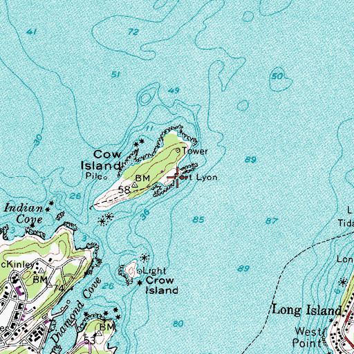 Topographic Map of Fort Lyon, ME
