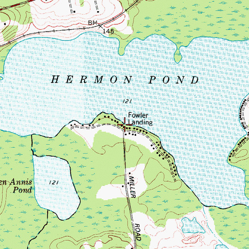 Topographic Map of Fowler Landing, ME