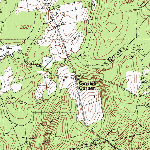 Topographic Map of Gerrish Corner, ME