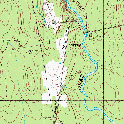 Topographic Map of Gerry, ME