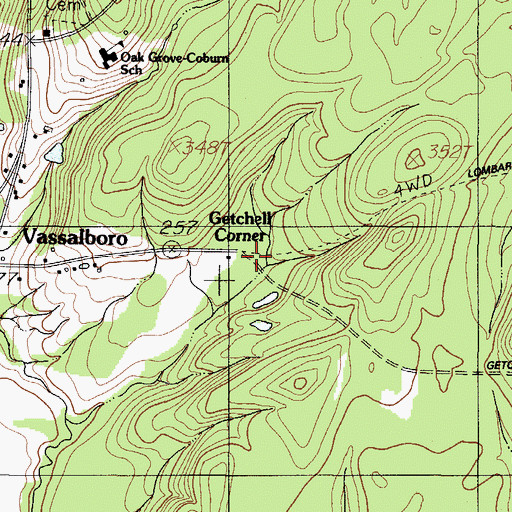 Topographic Map of Getchell Corner, ME