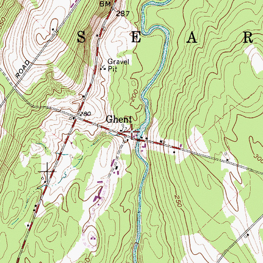 Topographic Map of Ghent, ME