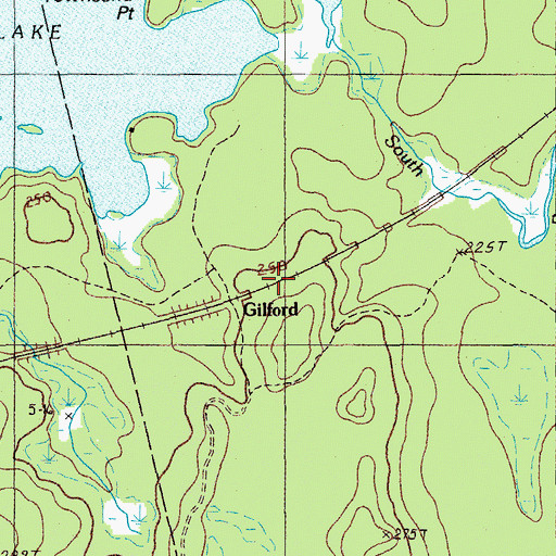 Topographic Map of Gilford, ME