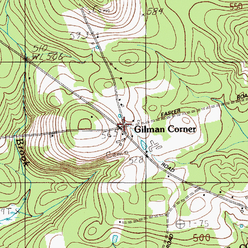 Topographic Map of Gilman Corner, ME