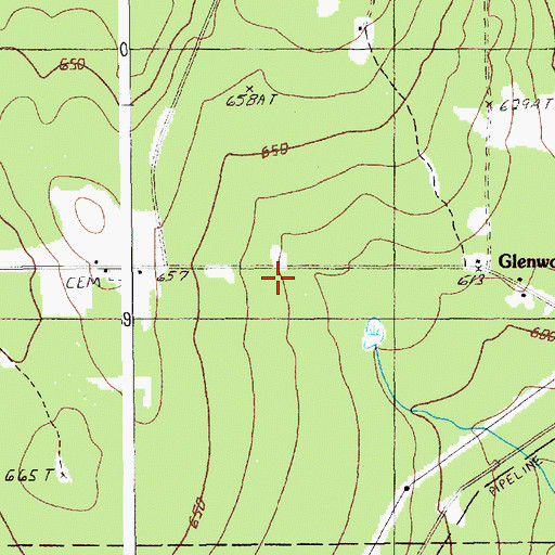 Topographic Map of Glenwood, ME