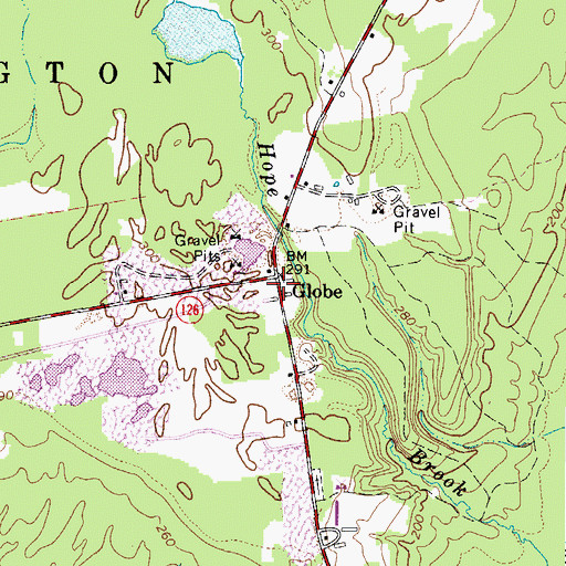 Topographic Map of Globe, ME