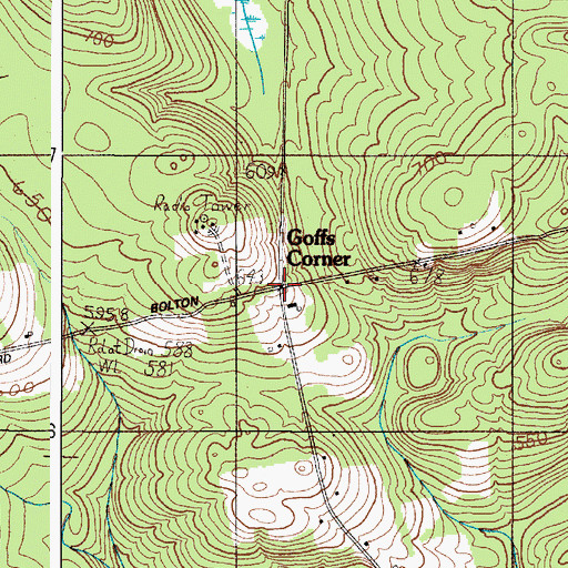 Topographic Map of Goffs Corner, ME