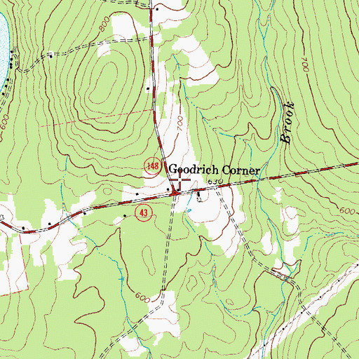 Topographic Map of Goodrich Corner, ME