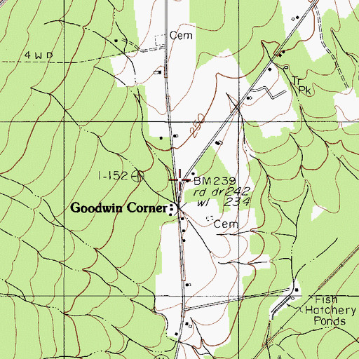 Topographic Map of Goodwin Corner, ME