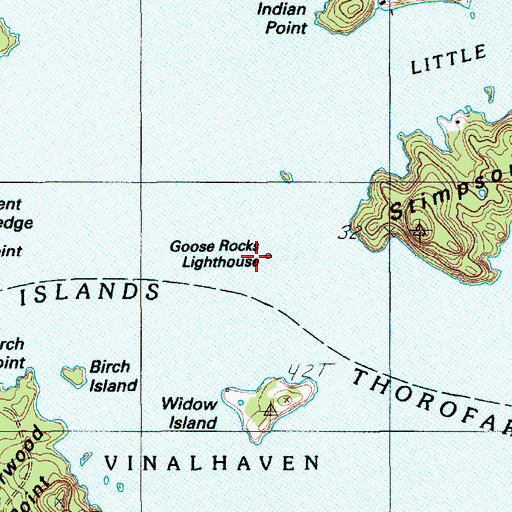 Topographic Map of Goose Rocks, ME