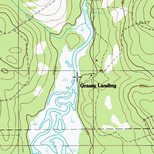Topographic Map of Grassy Landing, ME