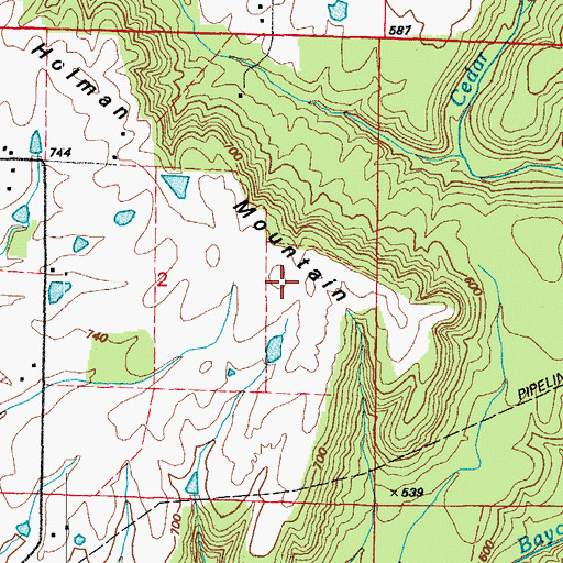 Topographic Map of Holman Mountain, AR