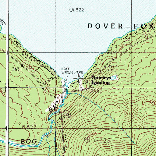 Topographic Map of Greeleys Landing, ME