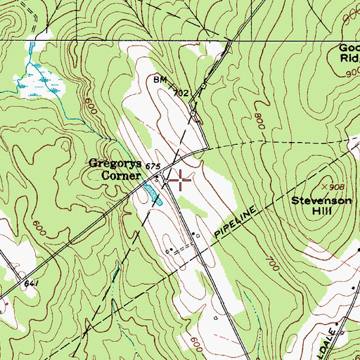 Topographic Map of Gregorys Corner, ME