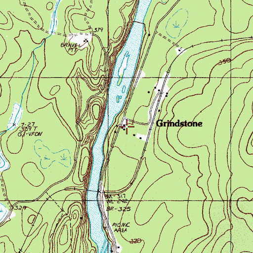 Topographic Map of Grindstone, ME