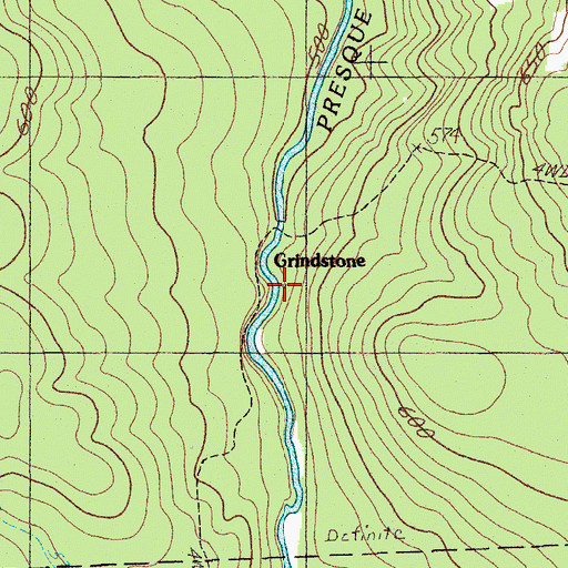 Topographic Map of Grindstone, ME