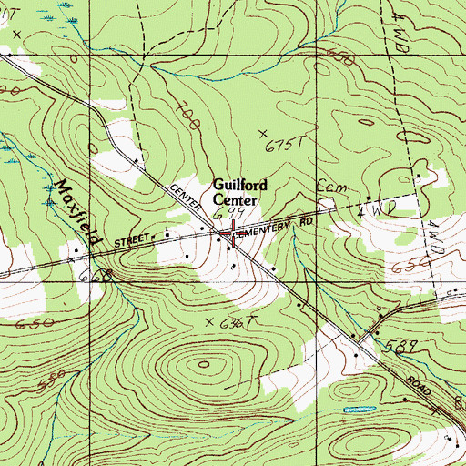 Topographic Map of Guilford Center, ME