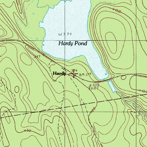Topographic Map of Hardy, ME