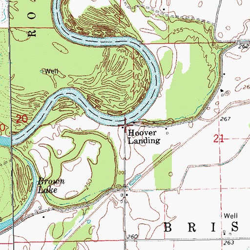 Topographic Map of Hoover Landing, AR