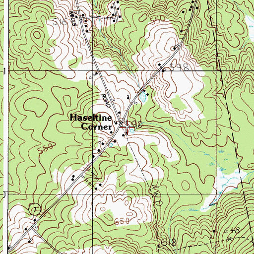 Topographic Map of Haseltine Corner, ME