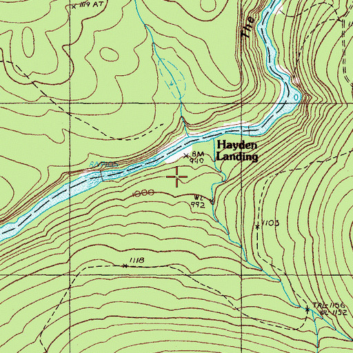 Topographic Map of Hayden Landing, ME
