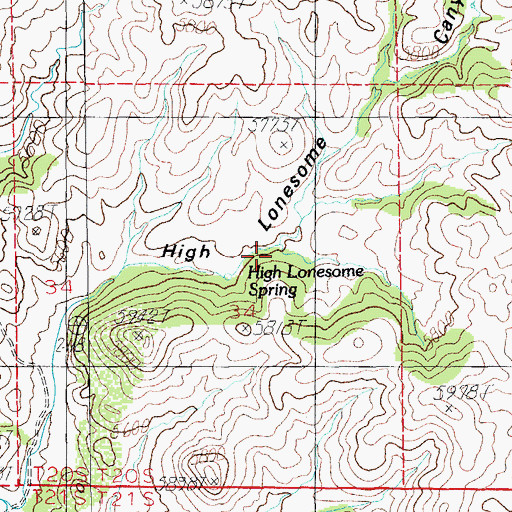 Topographic Map of High Lonesome Spring, AZ