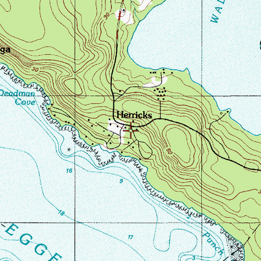 Topographic Map of Herricks, ME