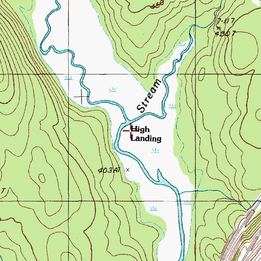 Topographic Map of High Landing, ME