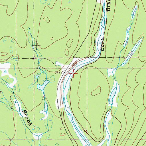 Topographic Map of Hillman, ME
