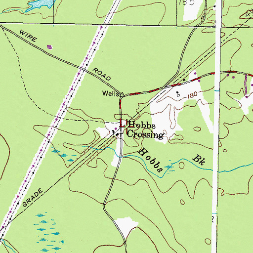 Topographic Map of Hobbs Crossing, ME