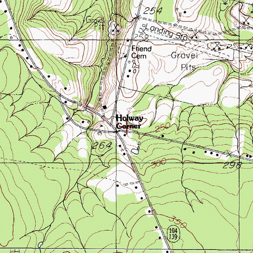 Topographic Map of Holway Corner, ME