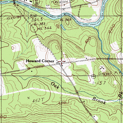Topographic Map of Howard Corner, ME
