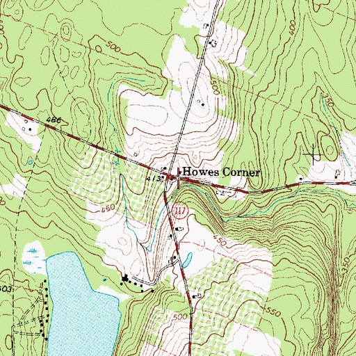 Topographic Map of Howes Corner, ME