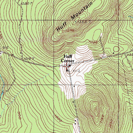 Topographic Map of Huff Corner, ME