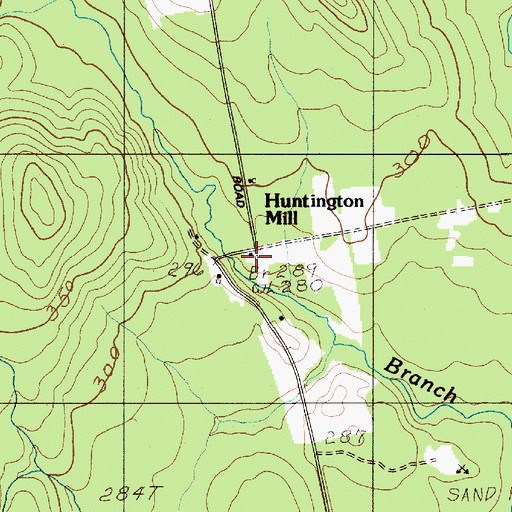 Topographic Map of Huntington Mill, ME