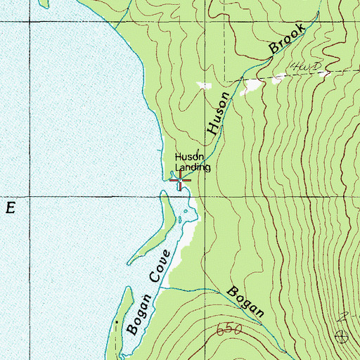Topographic Map of Huson Landing, ME
