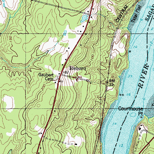 Topographic Map of Iceboro, ME
