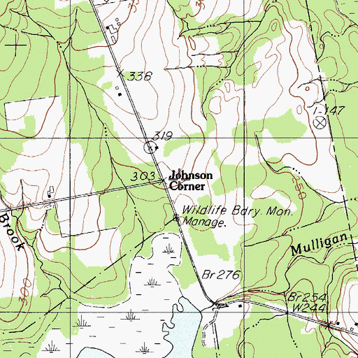 Topographic Map of Johnson Corner, ME