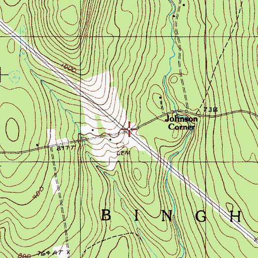 Topographic Map of Johnson Corner, ME