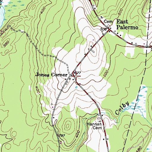 Topographic Map of Jones Corner, ME