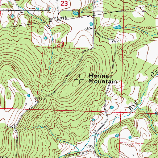 Topographic Map of Horine Mountain, AR