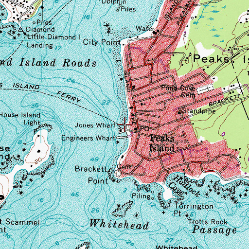 Topographic Map of Jones Wharf, ME