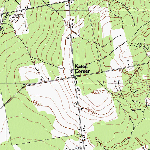 Topographic Map of Katen Corner, ME