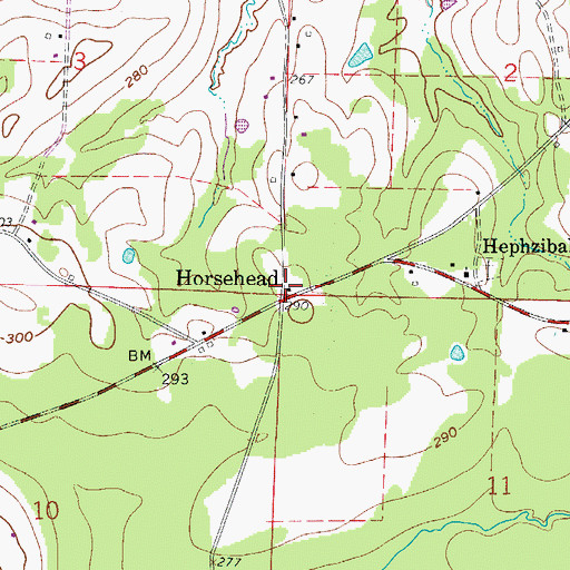 Topographic Map of Horsehead, AR