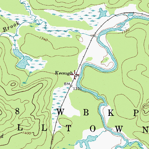 Topographic Map of Keough, ME